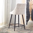 thumbnail image 5 of SAFAVIEH Kelsey Square Mid Back Counter Stool, Beige/Black, 5 of 13