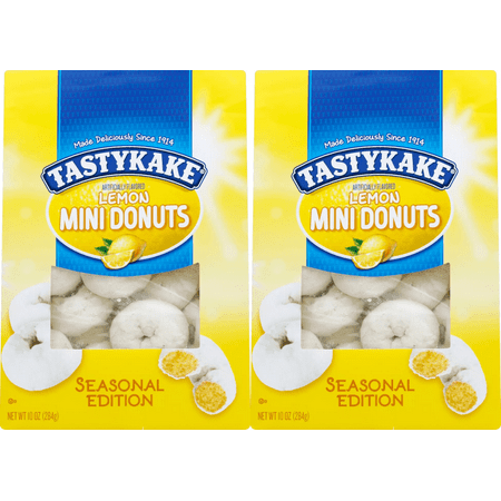 Tastykake Seasonal Edition Lemon Mini Donuts 10 oz pack of 2 Lemon Mini Donuts Seasonal Donuts Tastykake Donuts Mini Donuts Pack of 2