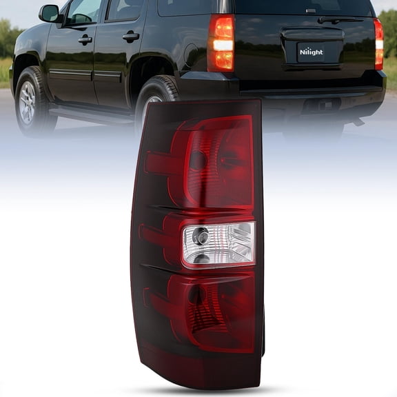 Nilight Taillight Assembly Compatible With 2007 2008 2009 2010 2011 2012 2013 2014 Chevy Chevrolet Tahoe Suburban Tail Lights Rear Lamps Replacement Driver Dark Red