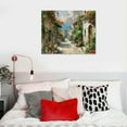 thumbnail image 5 of Creowell Italy Town Painting Tuscany Wall Art Streets of Mediterranean Towns Canvas Prints Landscape Picture Framed Ready to Hang Farmhouse Decor 16x12in, 5 of 6