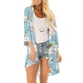 thumbnail image 3 of Women’s Print Sheer Flowy Summer Chiffon Loose Casual Kimono Cardigan Cape Cover Up – LPD8968 - M, 3 of 10