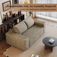 thumbnail image 5 of EHANCIS 63" Cloud Sofa, Boneless Corduroy Compression Couch in a Box, No Assembly Required, 2-Seater for Small Space Apartment Living Room, Camel, 5 of 8