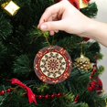 thumbnail image 6 of Funny Christmas Ornament,Round Symmetrical Decorative Pattern,Xmas Round Ceramic Pendant, 6 of 6