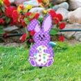 thumbnail image 2 of Injueey Inserto de conejo de dibujos animados pintado de Pascua, decoraciones para exteriores, figuritas acrílicas huecas, carteles de fiesta Kits de decoración para fiestas, 2 of 6