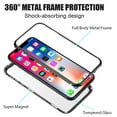 thumbnail image 3 of Case for iPhone X/Xs, Nakedcellphone [Black] MAGNETIC Snap-On Aluminum Cover with Transparent Rear 9H Hard TEMPERED GLASS Clear Protector for iPhone Xs (2018), iPhone X (2017), (aka iPhone 10/10s), 3 of 6