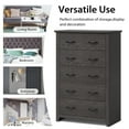 thumbnail image 6 of Costway 5 Drawer Chest Storage Dresser Tall Cabinet Organizer Bedroom Hallway Dark Grey, 6 of 10