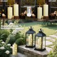 thumbnail image 2 of kakoya 10" x 4" Large Outdoor Waterproof Flickering Flameless Candles with Timer,2Pcs Battery Operated LED Pillar Candles with Embedded Star String for Outdoor Lanterns,Porch,Patio Decor(Ivory) C108, 2 of 3