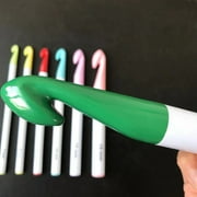 ZUARFY 7 Pieces Huge Plastic Handle Crochet Hooks Set Large Size 7mm-20mm Colorful Sweater Knitting Needles Yarn Sewing Tools