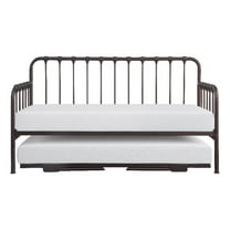 Ziva Daybed with Lift Up Trundle- Dark Bronze Metal Frame- Folding Legs