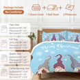 thumbnail image 6 of Merry Christmas Bedding Duvet Cover Set Twin Size 4 Pieces Christmas Gnomes Snowflakes Heart Light Blue Bedding Set with Zipper Closure, 1 Comforter Cover 68x86 Inches 1 Flat Sheet & 2 Pillow Cases, 6 of 7