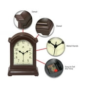 Infinity Instruments Classic Brown Antique Grandfather Tabletop Traditonal Analog Display Clock