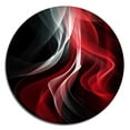 thumbnail image 2 of Designart "Red Echoes Contemplative Abstraction VI" Modern Waves Metal Round Art Print, 2 of 5