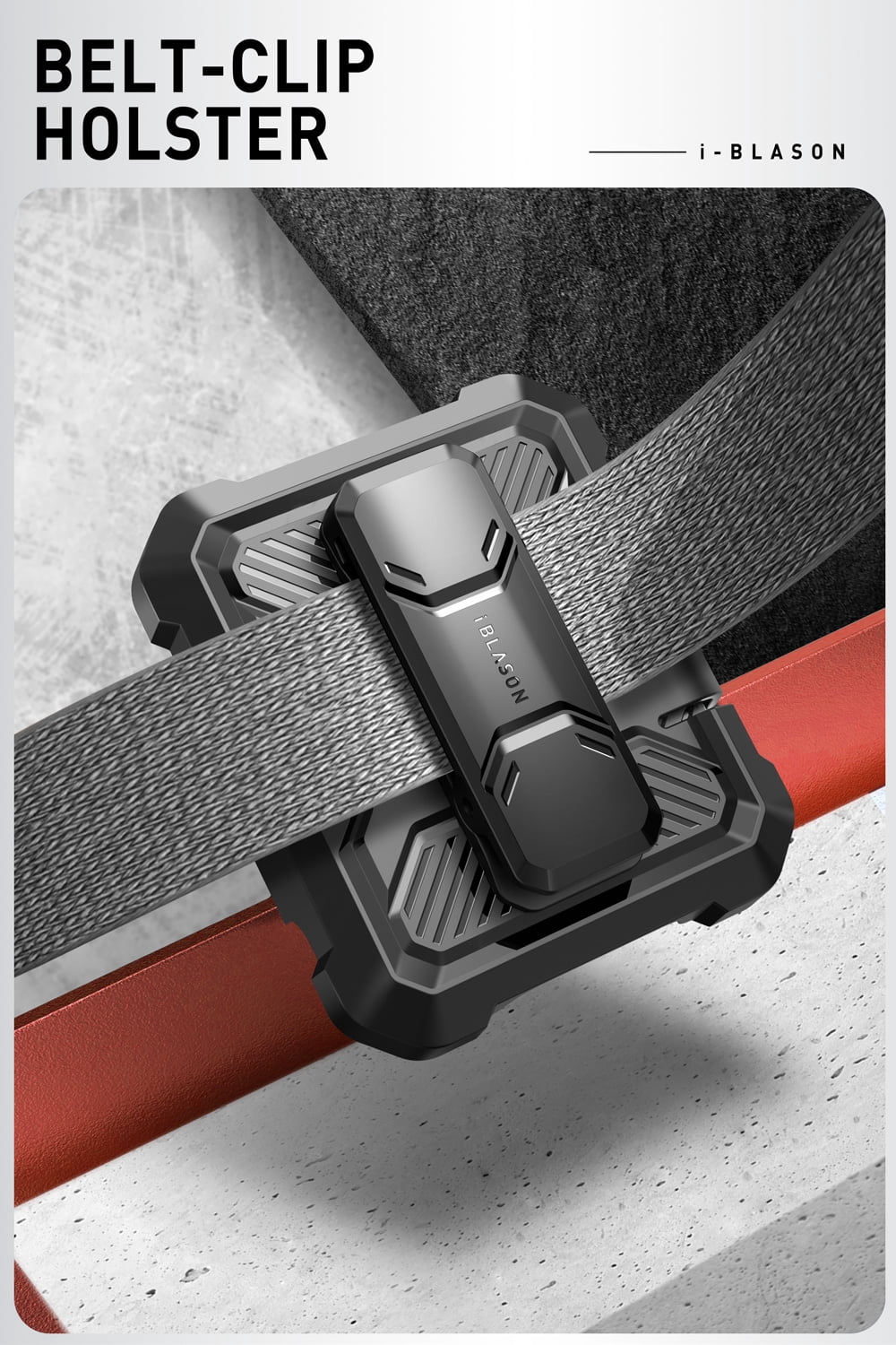 i-Blason Armorbox series for Samsung Galaxy Z Flip 6 / Flip 5 Case with Stand, [Built-in Screen Protector] [Hinge Protection] [Belt-Clip], Full-Body Protection Phone Case Cover, Ruddy