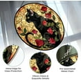 thumbnail image 2 of Roses Black Cat Gothic Stained Glass Sun Catcher, Wall Hanging Colored Decor Room Indoor Window Decor, Halloween, Christmas Hanging Ornament Mother Day, 2 of 6