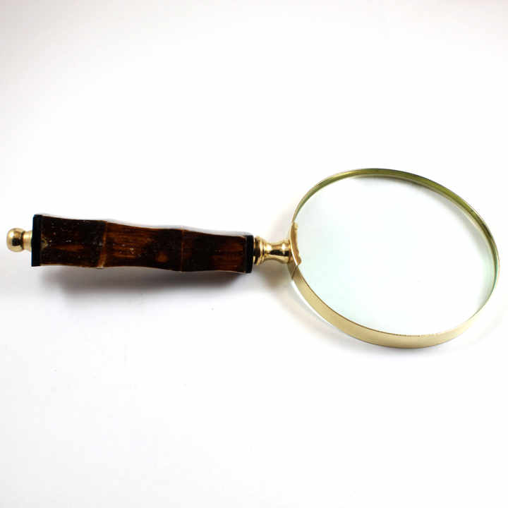 Maritime Treasures Nautical Style Brass Hand Magnifier Metal and Alloy Magnifying Glass Lens with Comfortable Handle Grip