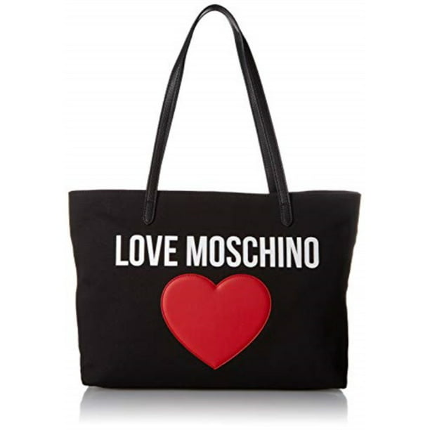 love moschino borsa canvas e pebble pu, women's top-handle bag, black (nero), cm (w x h l) Walmart.com