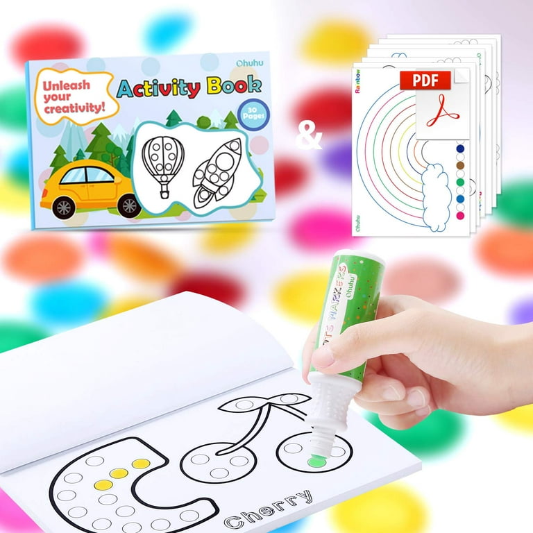 Ohuhu Washable Dot Markers for Toddler 12 Colors Jordan