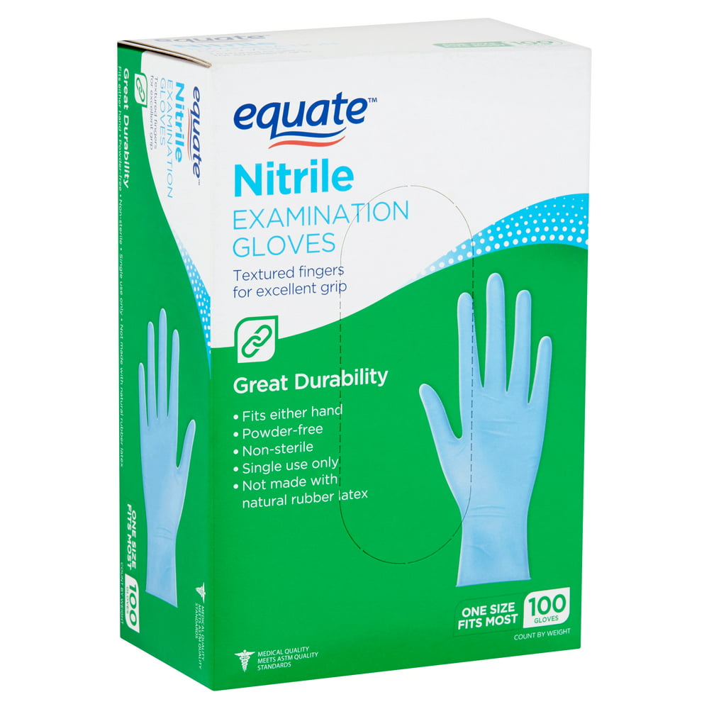 Equate Nitrile Examination Gloves, 100 count - Walmart.com - Walmart.com
