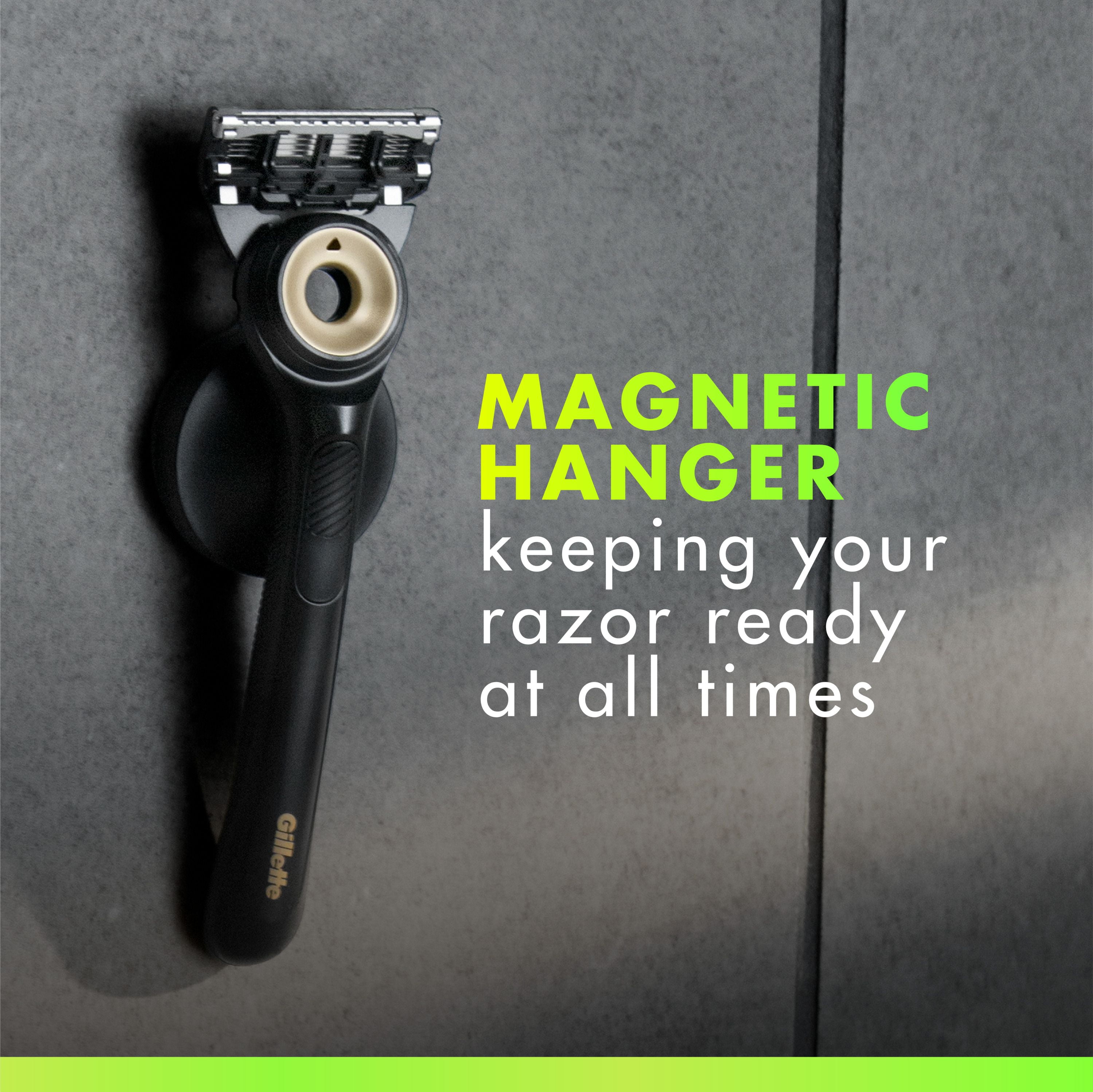 GilletteLabs with Exfoliating Bar Shaving Razor for Men, Black & Gold Edition, 1 Handle, 4 Blade Refills, 1 Magnetic Shower Hanger, 1CT