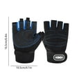 thumbnail image 3 of CxhicLuv Dark Blue Half Finger Gloves, 6.9×4.1×0.8 Inch, Sturdy, Breathable, Secure, Perfect for Workouts, Sports, Polyester & Easy-On/Off, Suitable for Adults, Weightlifters, Dark Blue, 3 of 7