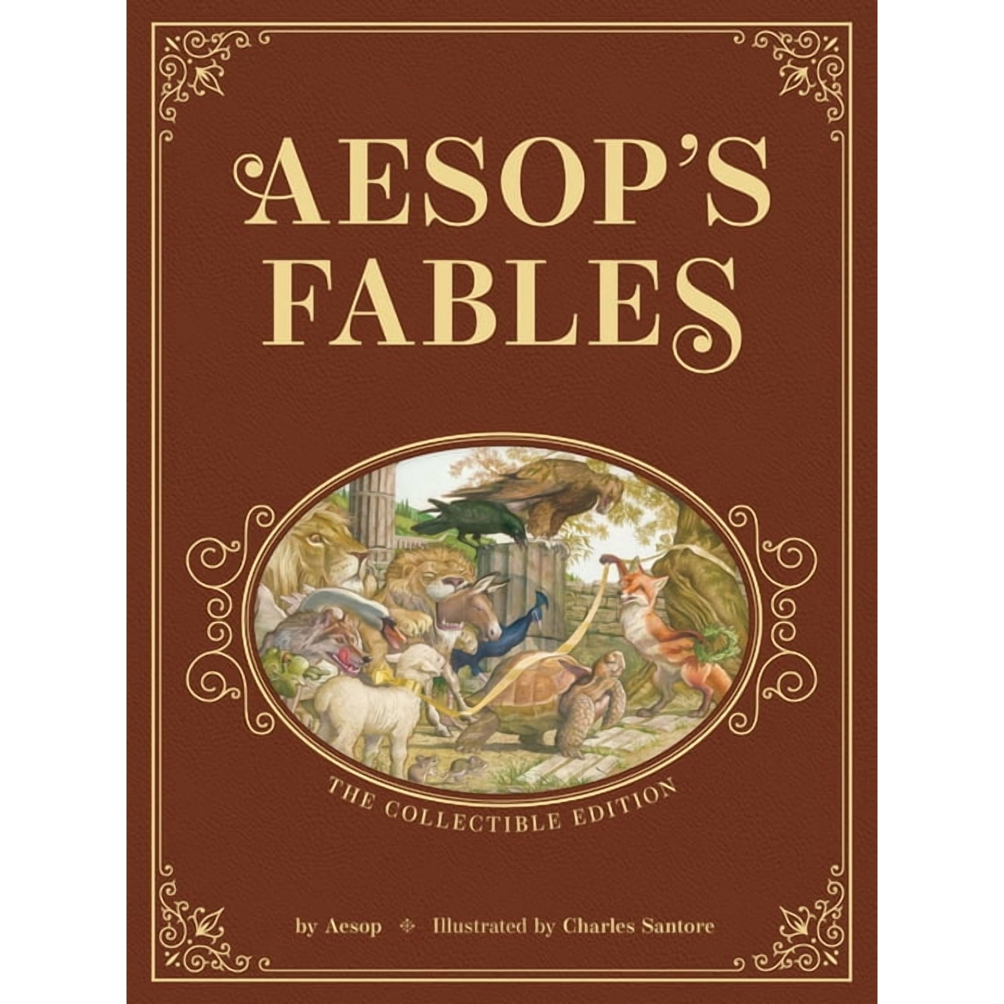 Charles Santore Children's Classics Aesop's Fables: The Collectible Leather Edition: The Classic Edition by Acclaimed Illustrator, Charles Santore, (Hardcover)