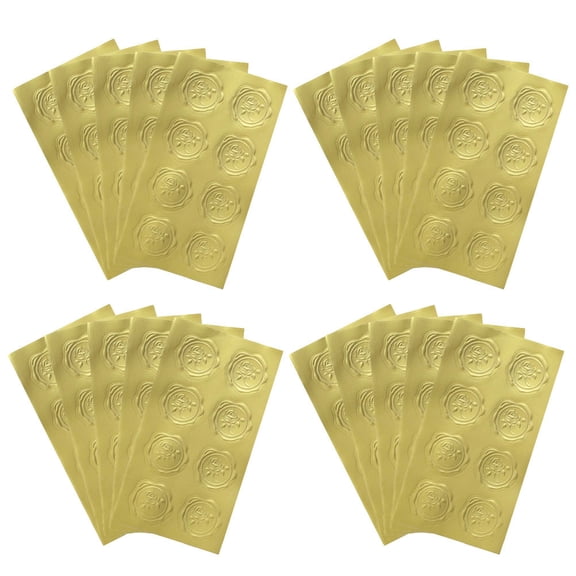 BESTYASH Self-Adhesive Golden Envelope Sealing Stickers 20Sheets for Baking Packaging