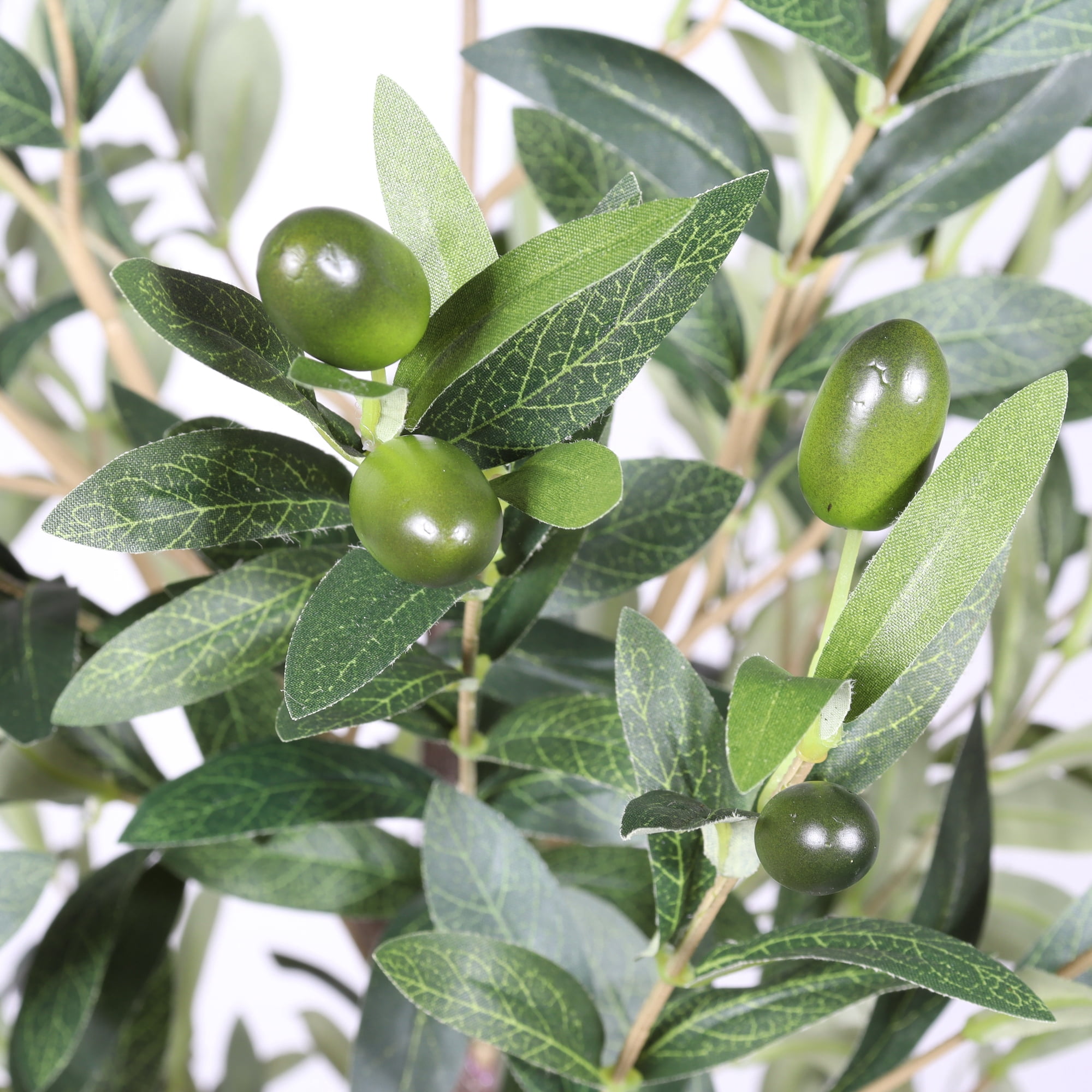 6FT Artificial Olive Tree in Black Plastic Pot,Silk Fake Olive Tree with Realistic Leaves for Home House Office Decor Indoor Outdoor