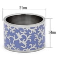 thumbnail image 2 of High polished (no plating) Stainless Steel Ring with Epoxy in Amethyst for Women Amethyst Stone Color Style TK825 Size 6, 2 of 4
