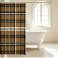 thumbnail image 3 of Manfei Retro Grid Shower Curtain 72Wx72L,Classic Plaid Bathroom Curtain,Brown Black White, 3 of 5