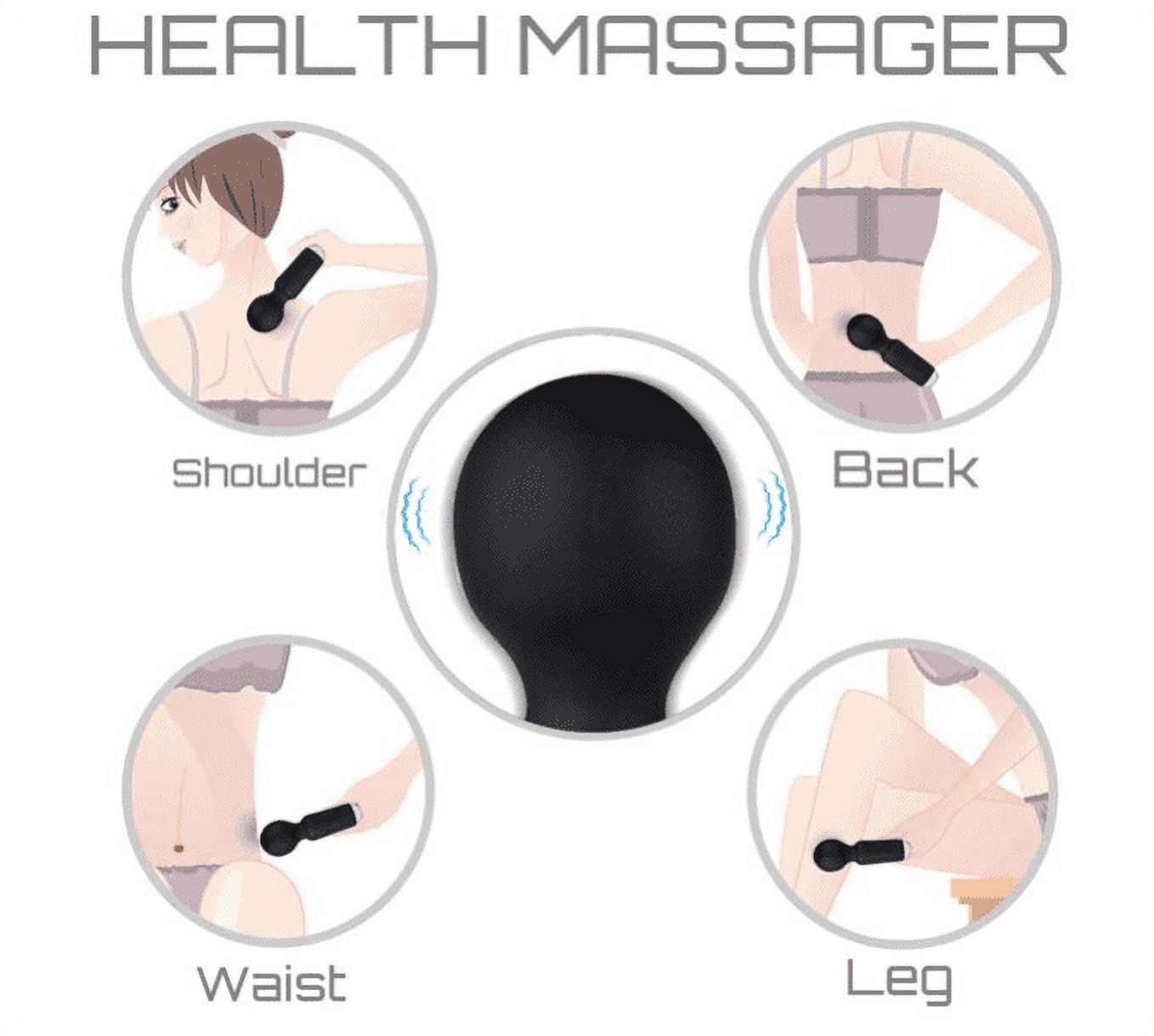 Powerful Mini Massager, Small Handheld Personal Massager with 10 Vibration Modes Waterproof Cordless Massager for Neck Shoulder Back Body Massage Sports Recovery Muscle Aches(Black),Topboutique