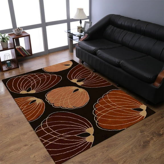 Rugsotic Carpets Hand Tufted Wool Eco-Friendly Area Rugs - 3'x5', Rectangle, Brown, Modern Contemporary Design, High Pile Handmade Anti Skid Rugs for Living Room, Bed Room (K00668)
