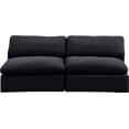 thumbnail image 4 of Meridian Furniture Comfy Black Velvet 2-Pc. Modular Sofa, 4 of 10