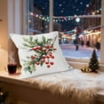 thumbnail image 6 of Hvmvliv 18x18 Inch Holiday Pillow Cover Featuring Christmas Wreath And Bells Traditional Red And Green Colors Sofa Couch Cover Multicolor, 6 of 6