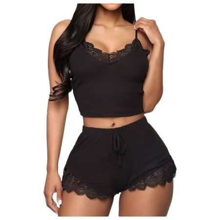 

Women Underwear Brief Panties Camisole Shorts Set Nightwear Lingerie Set Lingerie Sets New Fashion Lace Sleepwear Pajamas