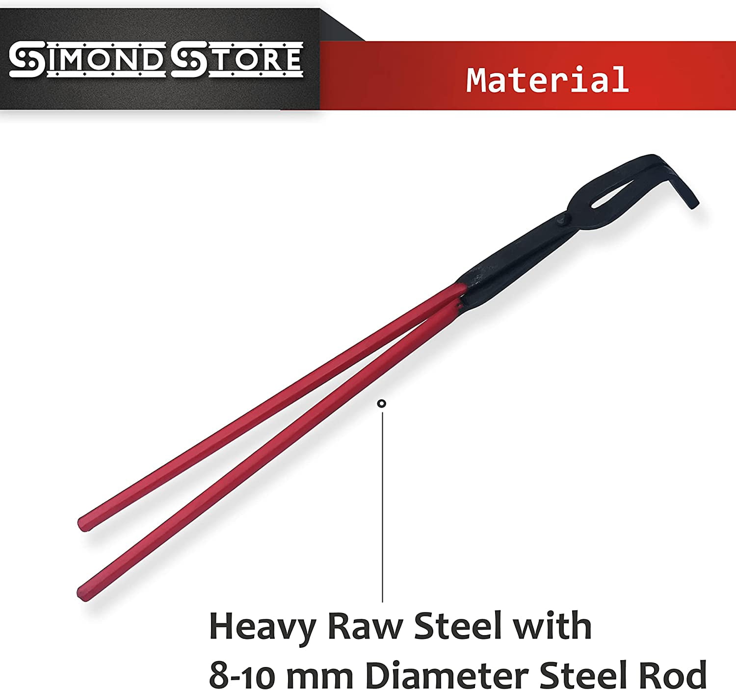 Simond Store 36" Graphite Hinged Blacksmith Tong for Foundry - Hinged Metal Tongs for Clay Graphite and Graphite Crucibles - Heavy Duty Steel Tong for Metal Melting, Refining, Casting Gold & Silver