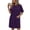 Purple, variant on QSAWXQZ Women Plus T Shirt Dress Pockets Short Sleeve Crew Neck Loose Mini Dress for Summer 4XL