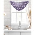 thumbnail image 4 of Waterfall Valances for Windows, Purple White Ombre Morocco Pattern Kitchen Sheer Valance Curtains, Modern Moroccan Geometric Rod Pocket Swag Valances for Living Room Bedroom, 47.2"x38.5", 1 Panel, 4 of 8
