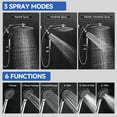 thumbnail image 6 of Ophanie 12 Inch Coverage High Pressure Rain Shower Head Combo with Adjustable Extension Arm, Wide Rainfall & 5 Modes Handheld Showerhead, Dual Anti-Clog Nozzles for Ultimate Experience, Silver Chrome, 6 of 12