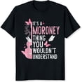 thumbnail image 2 of 100% Cotton It's A Moroney Thing You Wouldn't Understand Pink Guitar Butterfly Design Women's T-Shirt, 2 of 5
