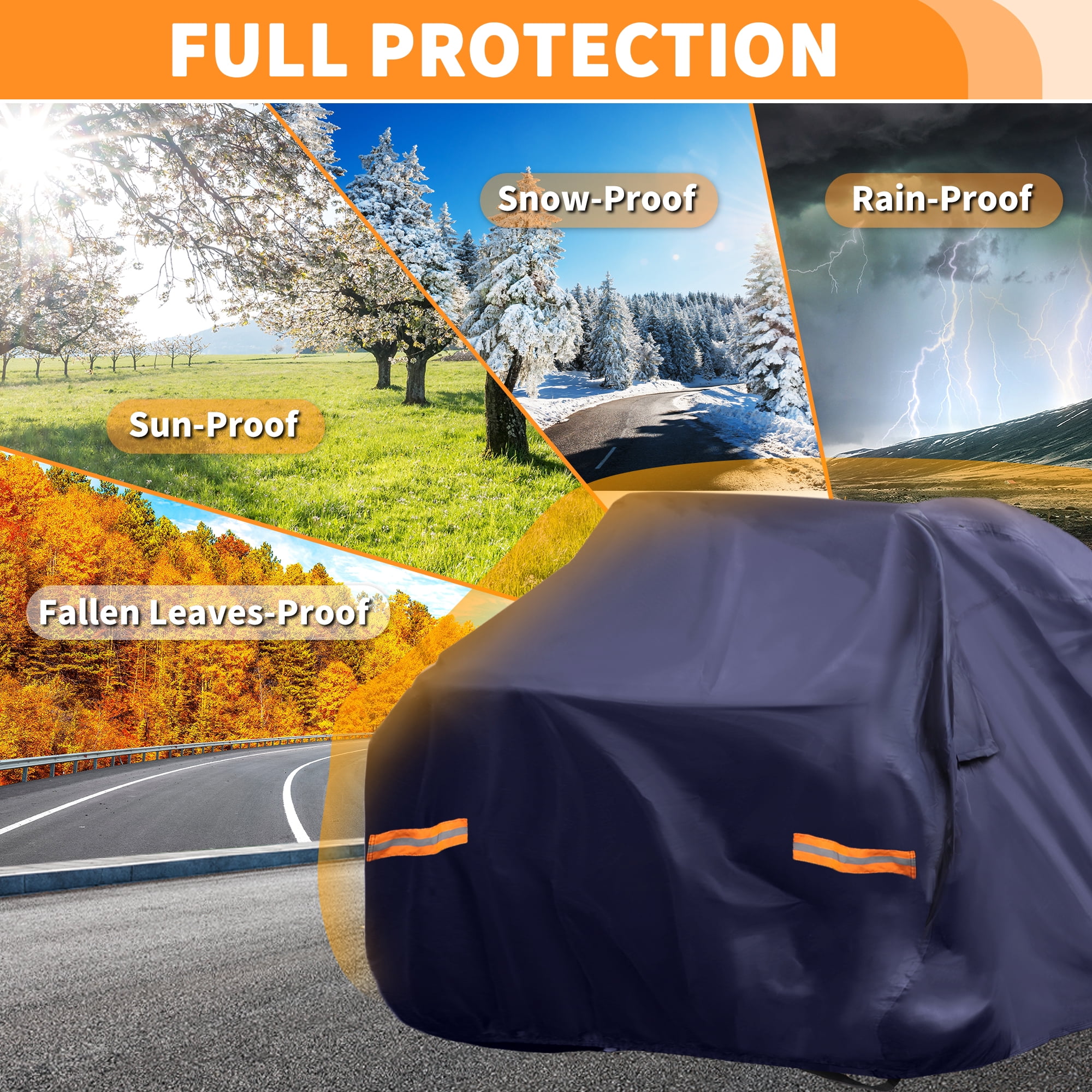 Unique Bargains ATV Cover Waterproof for Kawasaki Brute Force 75 Protection Navy Blue