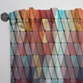 thumbnail image 3 of DESIGN ART Designart '3D Diamond Shaped Geometry in Shades of Blue and Red' Modern Curtain Single Panel 52 in. wide x 63 in. high - 1 Panel 63 Inches, 3 of 5