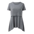 thumbnail image 2 of Vêtements de Grossesse Offres de l'Action de Grâce Liquidation Été Vêtements de Maternité pour Femmes Col Rond Manches Courtes Volants Pli Hauts de Grossesse, 2 of 4