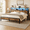 Brown, variant on melmine Metal Platform Bed Frame with 4 Drawers Metal Bed Frame King with Headboard & LED Light & 2-Tier Shelf & Charge Station,Brown