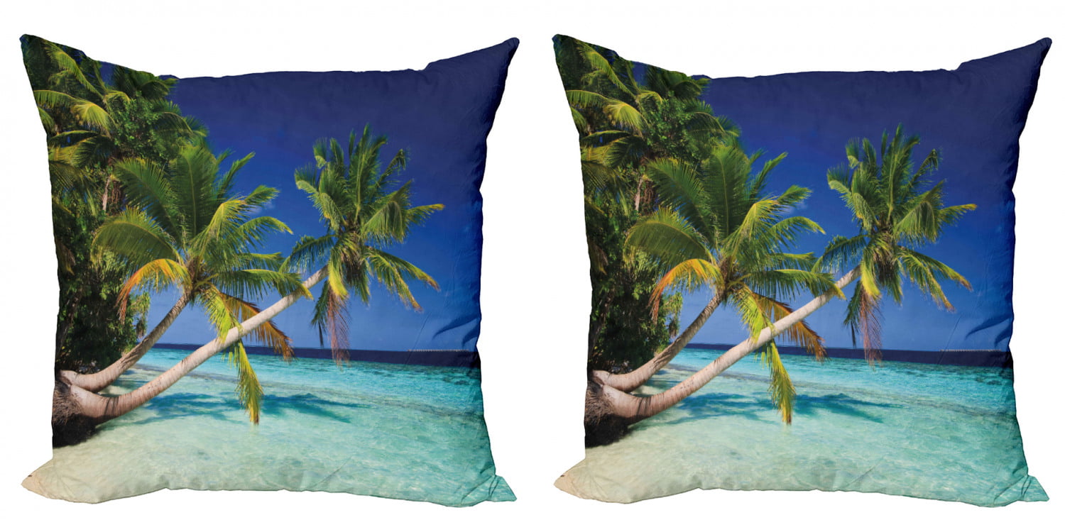 16x16 Sand Sea & Surf Tropical Sandy Beach Gift Throw Pillow Multicolor 