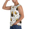 thumbnail image 3 of Bingfone Honey Bee Insect Pattern Men's Tank Tops Workout Sleeveless Tee Shirts Running Beach Tanks for Men-Medium, 3 of 7