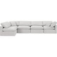 thumbnail image 3 of Meridian Furniture Indulge 164" Velvet L-Shaped Modular Sectional in Cream, 3 of 9