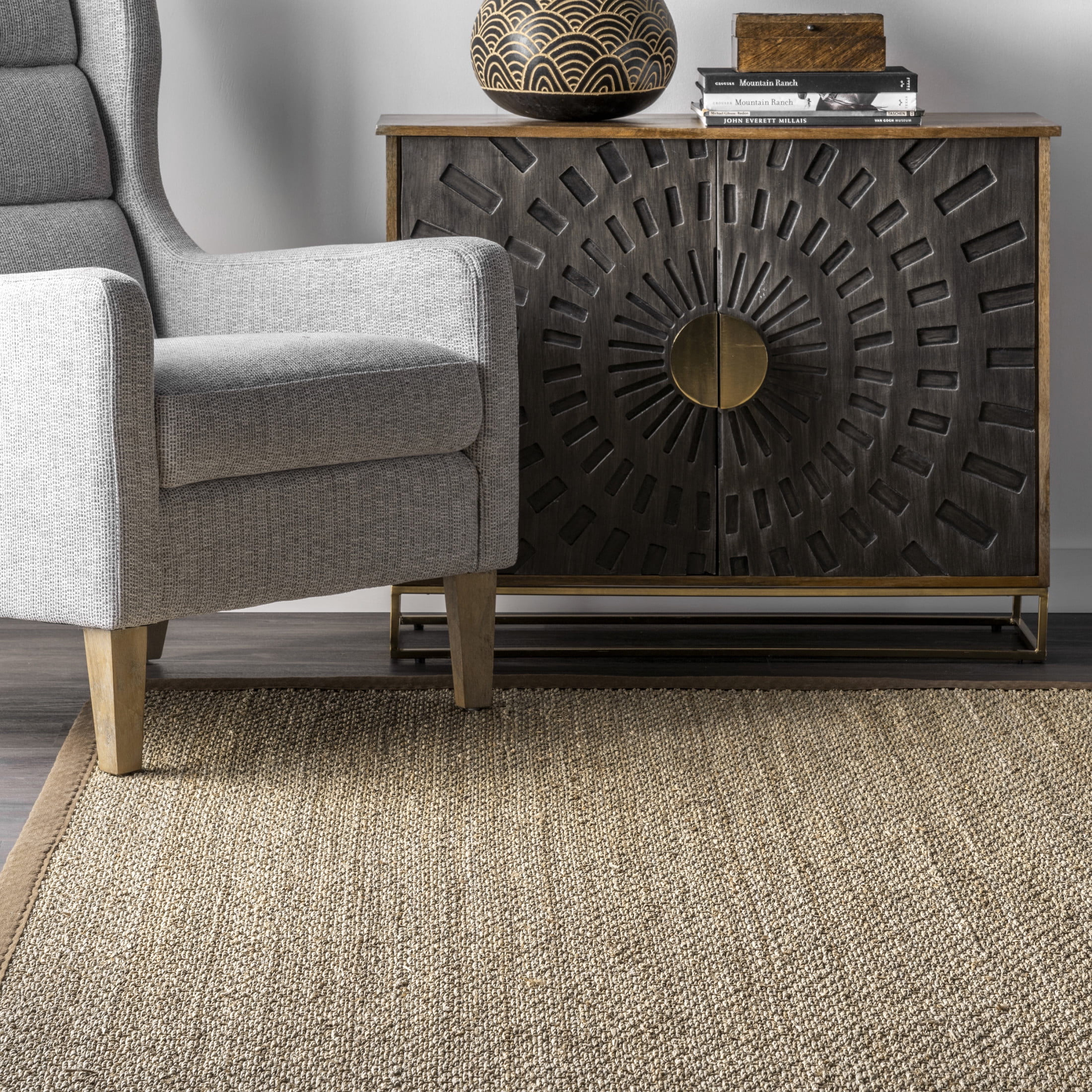 nuLOOM Elijah Farmhouse Seagrass Area Rug, 4' x 6', Elijah Brown