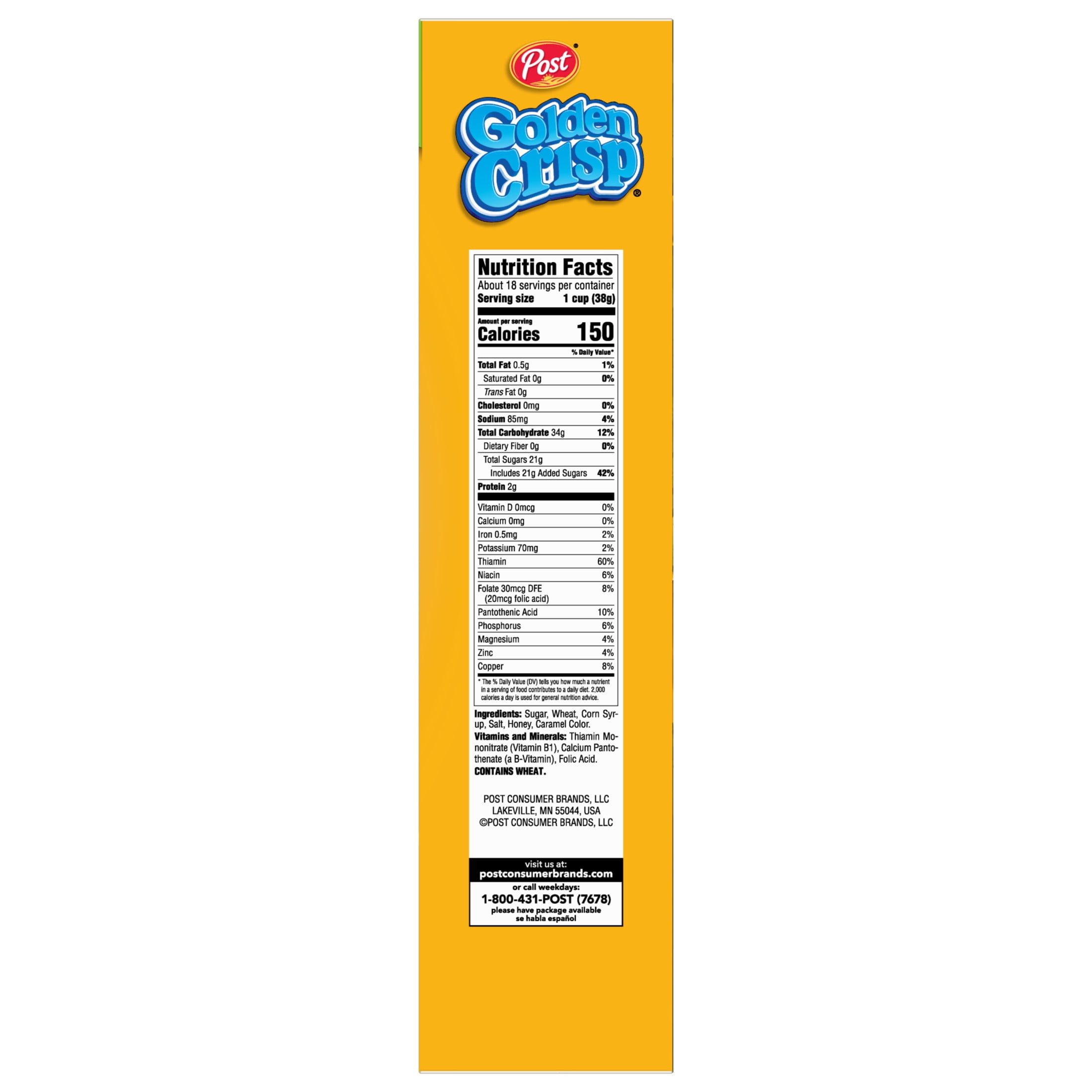 (4 pack) Golden Crisp Puffed Wheat Cereal, Breakfast cereal, Crunchy 24 oz Box