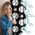 thumbnail image 3 of Blackout Kids Curtains,Black White Baseball Stars Pattern Childrens Insulated Curtains Set Of 2,Bedroom Essentials,Toddler Room Decor 42"x84", 3 of 5