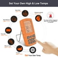 thumbnail image 5 of Regetek Cooking Food Meat Smoker Oven Kitchen BBQ Grill Thermometer( High Low Temp Alert, Count-up Countdown Timer) Dual Probe Digital Backlight Thermometer for Cooking Turkey Fish Beef RA60, 5 of 6